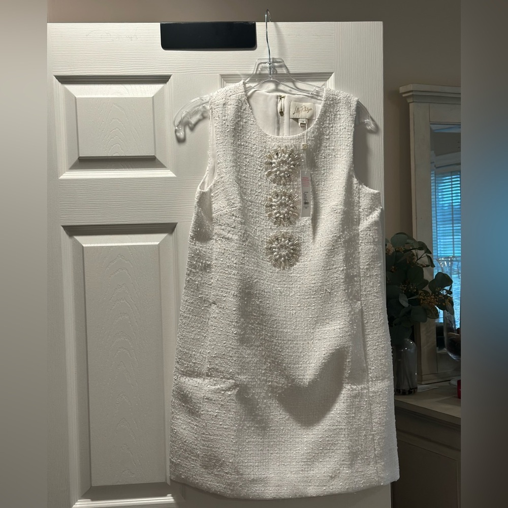 Lilly Pulitzer White Textured Midi Dress